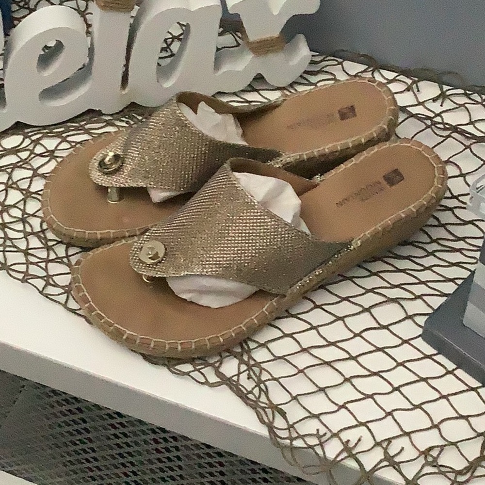 Gold Slip-On Sandals
